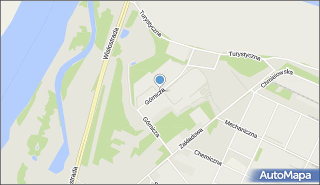 Tarnobrzeg, Górnicza, mapa Tarnobrzegu