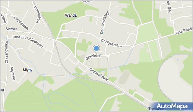 Trzebinia powiat chrzanowski, Górnicza, mapa Trzebinia powiat chrzanowski