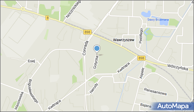 Warszawa, Gotycka, mapa Warszawy