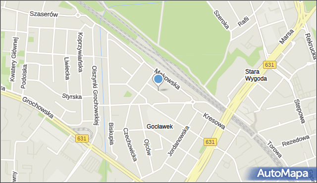 Warszawa, Gorzelnicza, mapa Warszawy