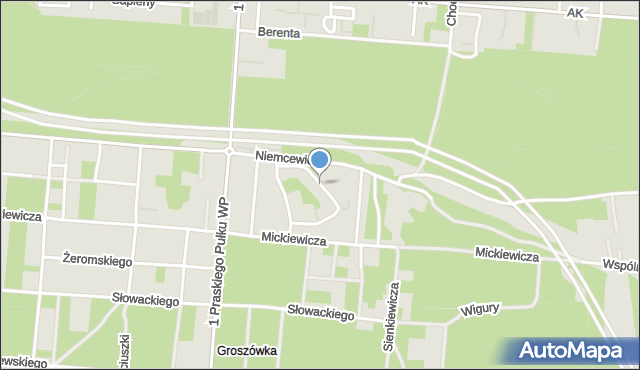 Warszawa, Godebskiego Cypriana, mapa Warszawy
