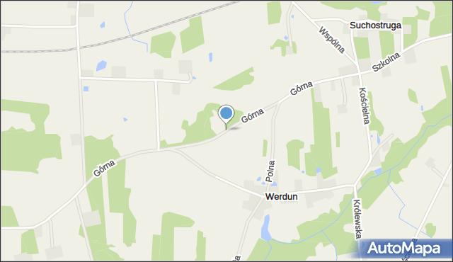 Werdun, Górna Droga, mapa Werdun
