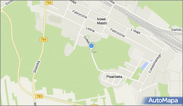 Wolbrom, Gołębia, mapa Wolbrom