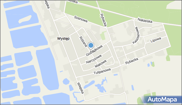 Występ gmina Nakło nad Notecią, Goździkowa, mapa Występ gmina Nakło nad Notecią