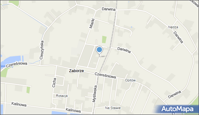 Zaborze gmina Chybie, Górnicza, mapa Zaborze gmina Chybie