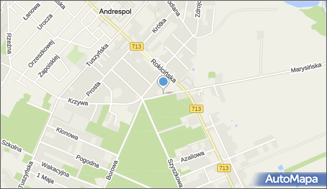 Andrespol, Grodzka, mapa Andrespol