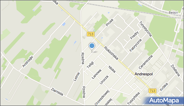 Andrespol, Grota-Roweckiego Stefana, gen., mapa Andrespol