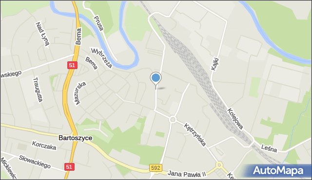 Bartoszyce, Grota-Roweckiego Stefana, gen., mapa Bartoszyce