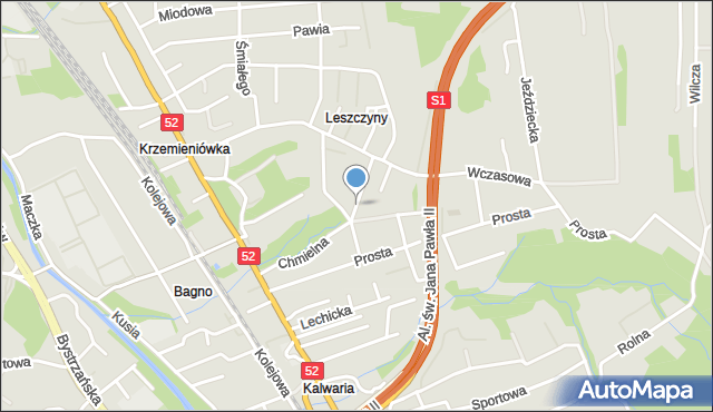 Bielsko-Biała, Grodowa, mapa Bielsko-Białej