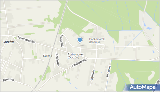 Bobrek gmina Chełmek, Graniczna, mapa Bobrek gmina Chełmek