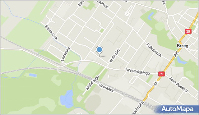 Brzeg, Grunwaldzka, mapa Brzeg