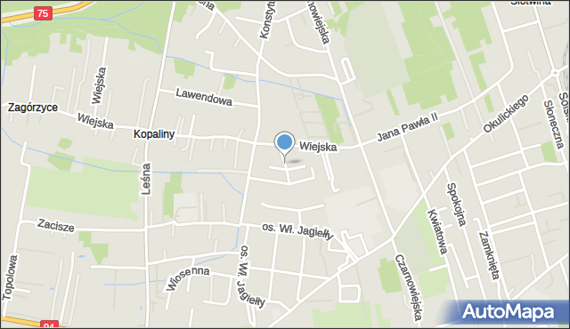 Brzesko, Grottgera Artura, mapa Brzesko