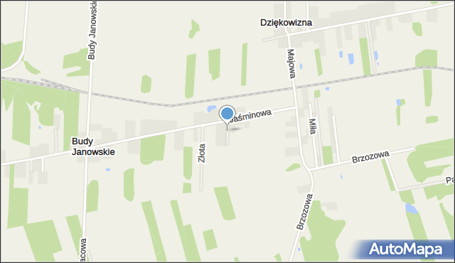 Budy Janowskie, Graniczna, mapa Budy Janowskie