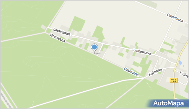 Budziszewice powiat tomaszowski, Graniczna, mapa Budziszewice powiat tomaszowski