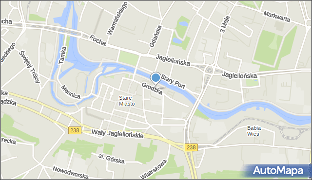 Bydgoszcz, Grodzka, mapa Bydgoszczy