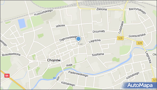 Chojnów powiat legnicki, Grottgera Artura, mapa Chojnów powiat legnicki