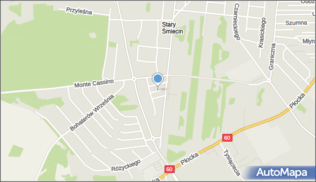 Ciechanów, Grzelakowej Kazimiery, mapa Ciechanów