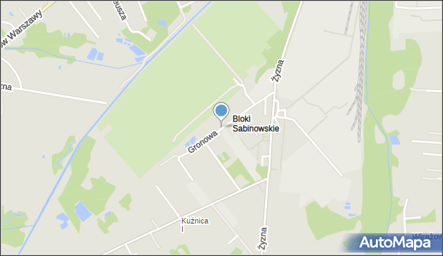 Częstochowa, Gronowa, mapa Częstochowy