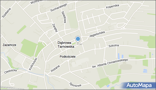 Dąbrowa Tarnowska, Graniczna, mapa Dąbrowa Tarnowska