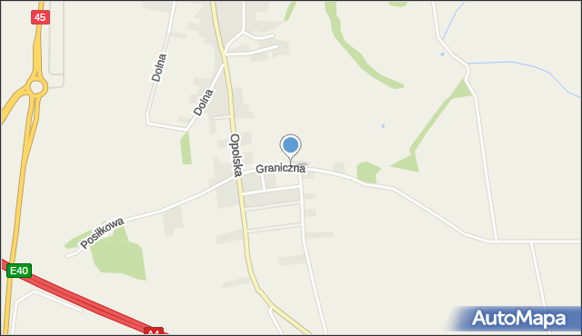 Dąbrówka Górna gmina Krapkowice, Graniczna, mapa Dąbrówka Górna gmina Krapkowice