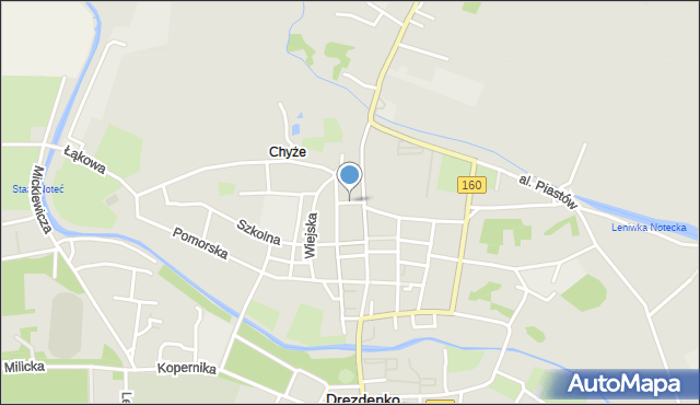 Drezdenko, Grunwaldzka, mapa Drezdenko