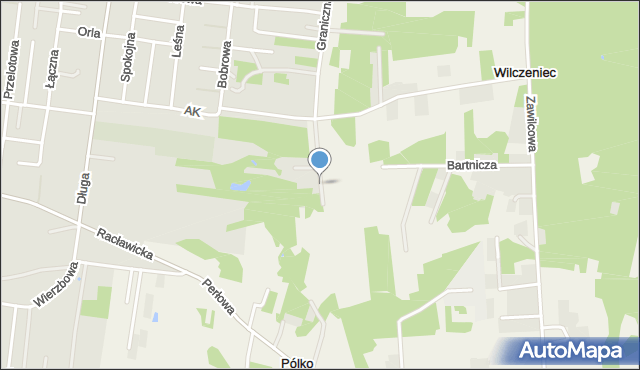 Dzięcioły gmina Tłuszcz, Graniczna, mapa Dzięcioły gmina Tłuszcz