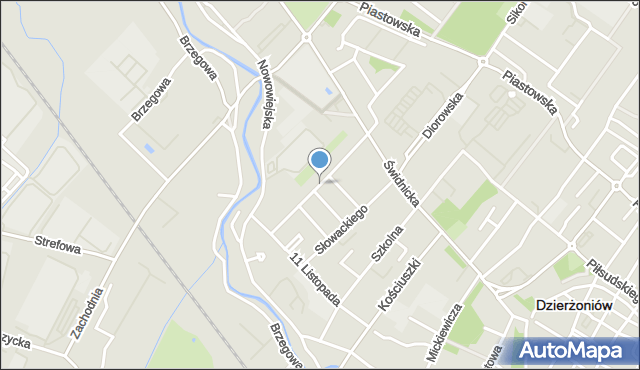 Dzierżoniów, Grota-Roweckiego Stefana, gen., mapa Dzierżoniów