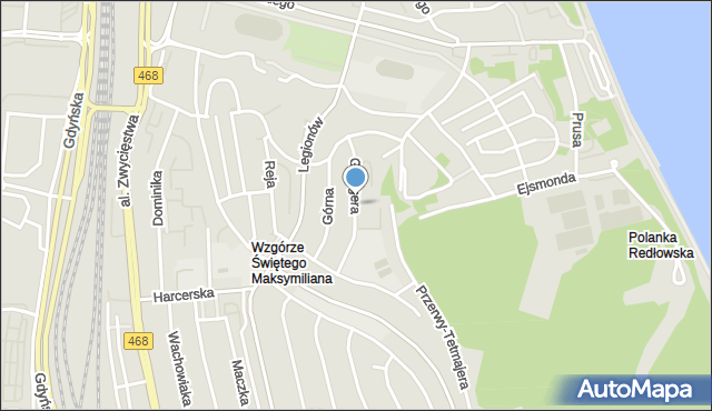 Gdynia, Grottgera Artura, mapa Gdyni