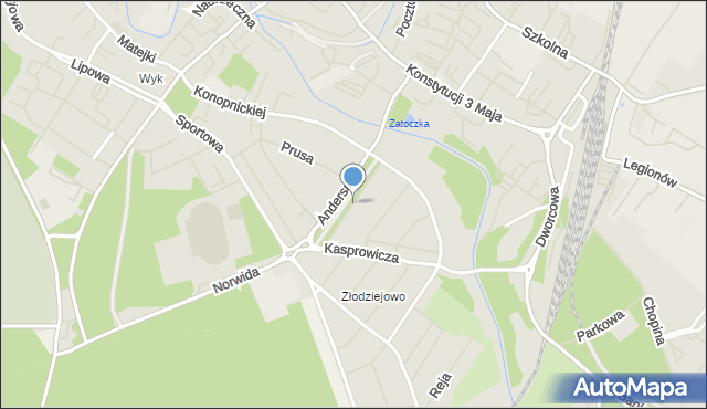 Goleniów, Grota-Roweckiego Stefana, gen., mapa Goleniów