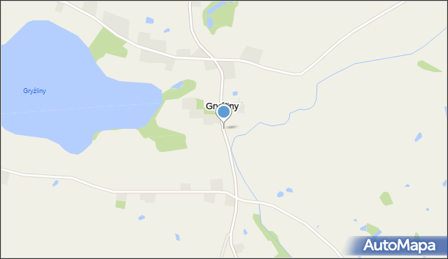 Gryźliny gmina Bratian, Gryźliny, mapa Gryźliny gmina Bratian