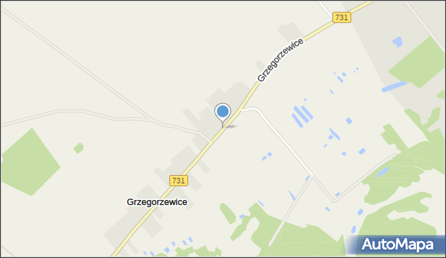 Grzegorzewice gmina Warka, Grzegorzewice, mapa Grzegorzewice gmina Warka