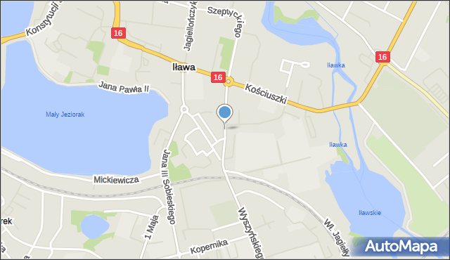 Iława, Grunwaldzka, mapa Iława