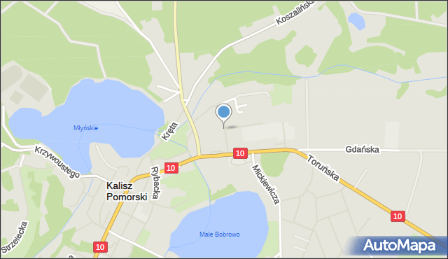 Kalisz Pomorski, Grunwaldzka, mapa Kalisz Pomorski