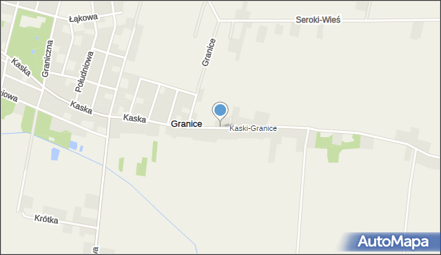 Kaski gmina Baranów, Graniczna, mapa Kaski gmina Baranów