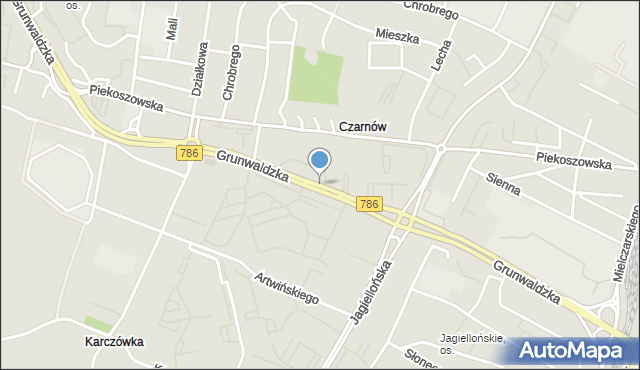 Kielce, Grunwaldzka, mapa Kielc