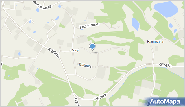 Kieleńska Huta, Gryfa Pomorskiego, mapa Kieleńska Huta