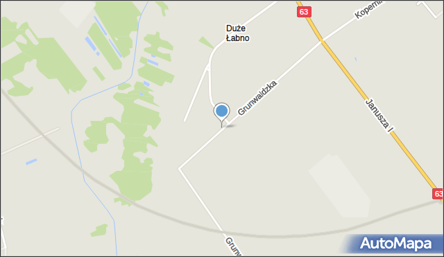 Kolno, Grunwaldzka, mapa Kolno