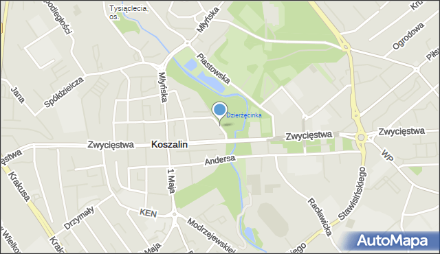 Koszalin, Grodzka, mapa Koszalina