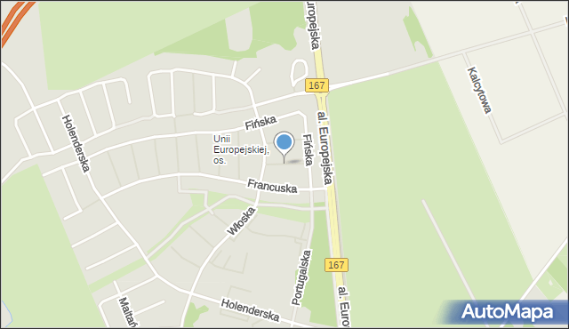 Koszalin, Grecka, mapa Koszalina