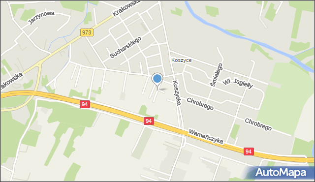 Koszyce Wielkie, Grota-Roweckiego Stefana, gen., mapa Koszyce Wielkie