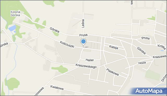 Kożuchów powiat nowosolski, Grota-Roweckiego Stefana, gen., mapa Kożuchów powiat nowosolski