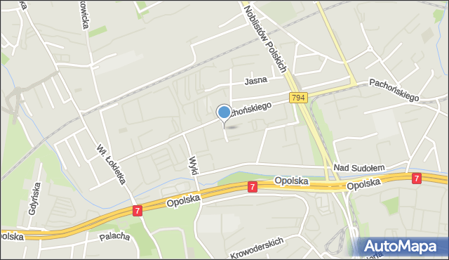 Kraków, Grochowiaka Stanisława, mapa Krakowa