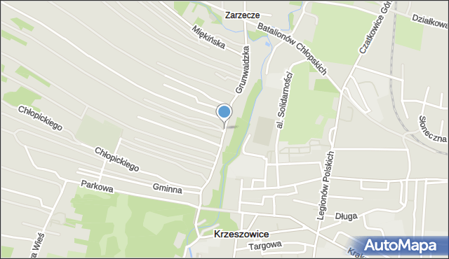 Krzeszowice, Grunwaldzka, mapa Krzeszowice