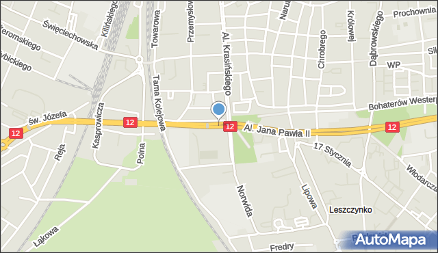 Leszno, Grota-Roweckiego Stefana, gen., mapa Leszno