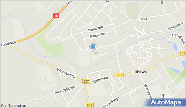 Lubawa, Grzymowicza Bronisława, mapa Lubawa