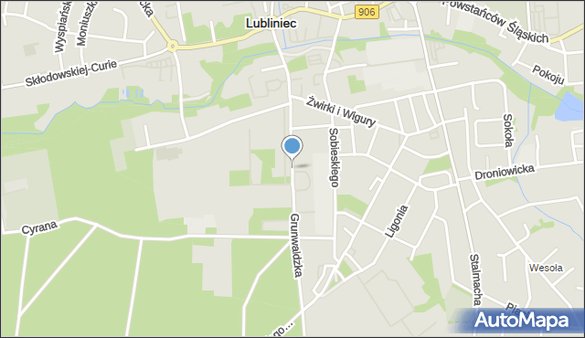 Lubliniec, Grunwaldzka, mapa Lubliniec