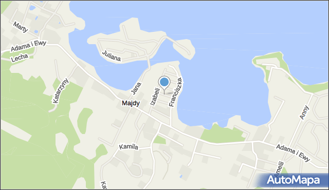 Majdy gmina Stawiguda, Grzegorza, mapa Majdy gmina Stawiguda