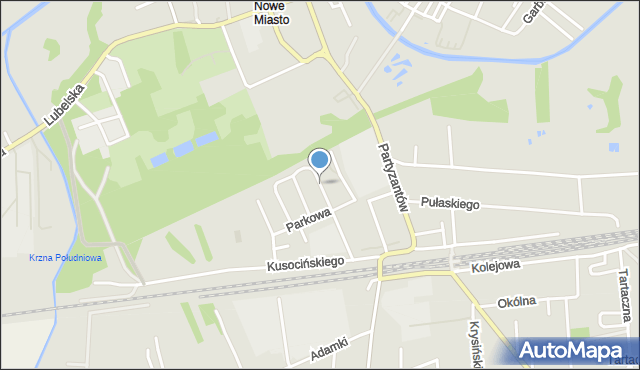 Międzyrzec Podlaski, Grottgera Artura, mapa Międzyrzec Podlaski