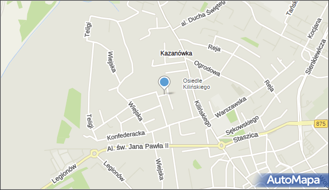 Mielec, Grzybowskiego Tadeusza, mapa Mielca