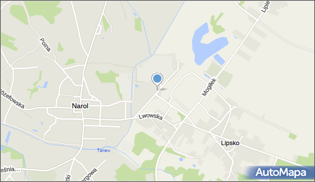 Narol, Graniczna, mapa Narol